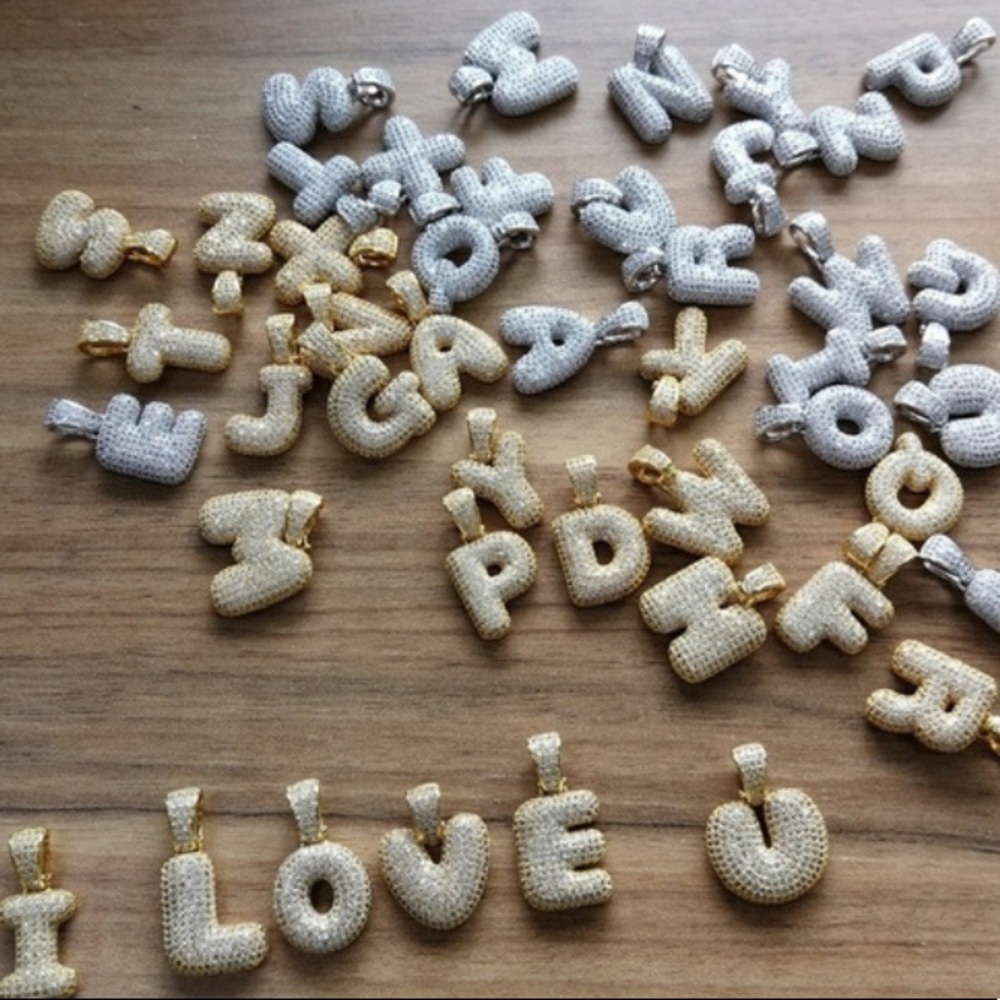 New Hip Hop Unisex Bubble 26 Letters Pendant